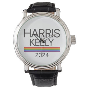 Harris Kelly 2024 LGBTQ Rainbow Pride Flag Armbanduhr