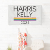 Harris Kelly 2024 LGBTQ Rainbow Pride Flag Banner (Insitu)