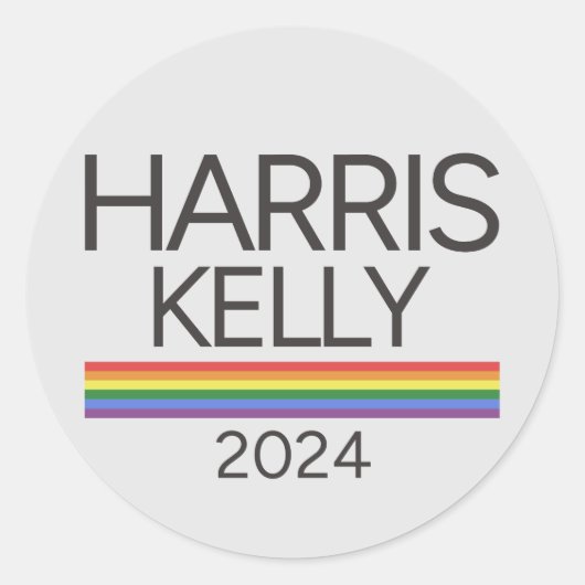 Harris Kelly 2024 LGBTQ Rainbow Pride Flag Runder Aufkleber (Vorderseite)