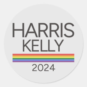 Harris Kelly 2024 LGBTQ Regenbogenfahne Stolzflagg Runder Aufkleber