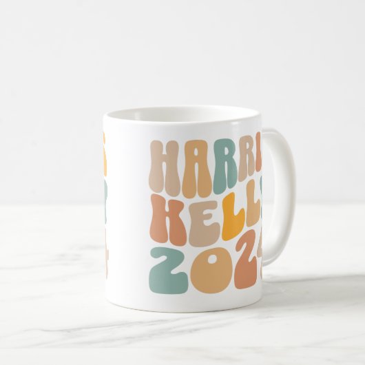 Harris Kelly 2024 Trendy Wavy Boho Kaffeetasse (VorderseiteRechts)