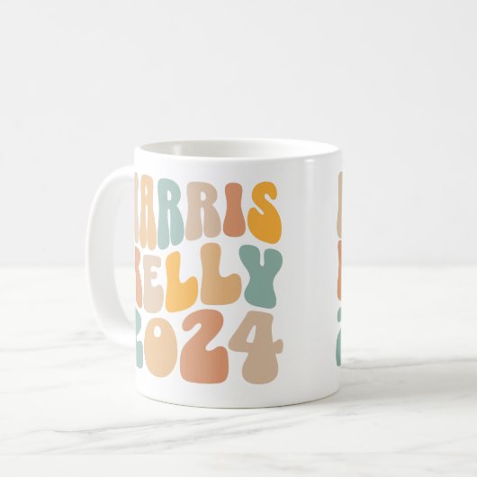 Harris Kelly 2024 Trendy Wavy Boho Kaffeetasse (Vorderseite Links)