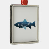 Harris Lake North Carolina Fisch Ornament Aus Metall (Rechts)