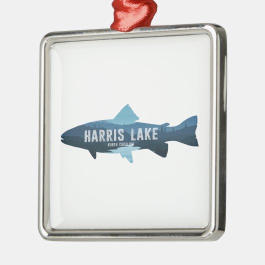 Harris Lake North Carolina Fisch Ornament Aus Metall (Links)
