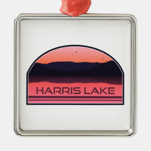 Harris Lake North Carolina Red Sunrise Ornament Aus Metall