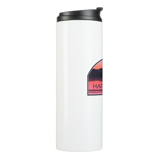 Harris Lake North Carolina Red Sunrise Thermosbecher (Nach links gedreht)