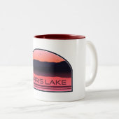 Harris Lake North Carolina Red Sunrise Zweifarbige Tasse (VorderseiteRechts)