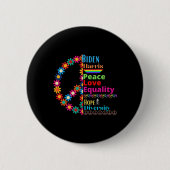 Harris Liebe Peace Diversity Equality Hope Shirt Button (Vorderseite)