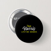 Harris Lifetime Member Nachname Birthday Wedding N Button (Vorne & Hinten)
