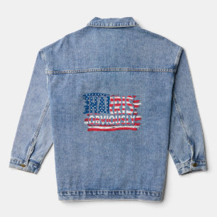 Harris offensichtlich amerikanische Flag Schriftar Jeansjacke