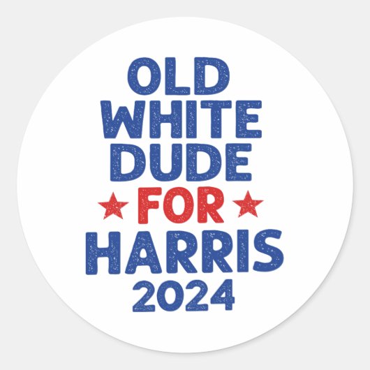 Harris Old White Typs für Harris Men Funny Politi Runder Aufkleber (Vorderseite)