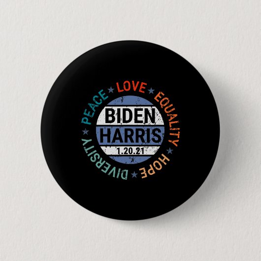 Harris Peace Liebe Equality Hope Diversity Januar Button (Vorderseite)