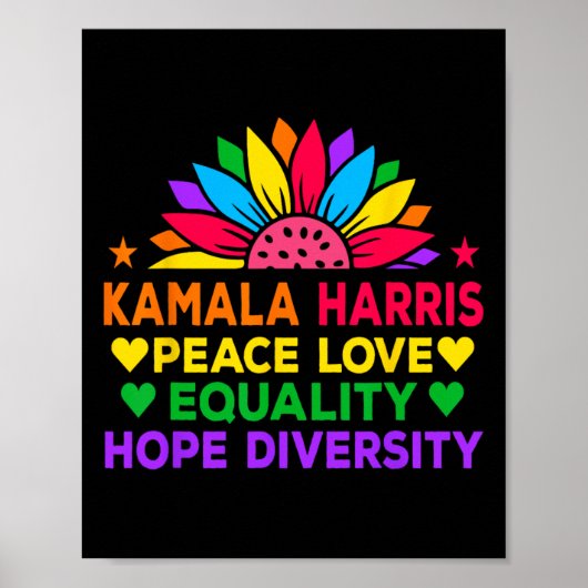Harris Peace Liebe Equality Hope Diversity Poster (Vorne)