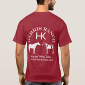 Harris-Ranch-dunkle T-Shirts mit weißen Logos (Rückseite)