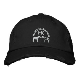 Harris Ranch White Logo Bestickte Baseballkappe