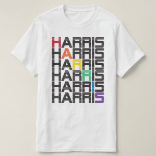 Harris-Regenbogen-Text-Stapel T-Shirt