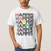 Harris-Regenbogen-Text-Stapel T-Shirt (Vorderseite)