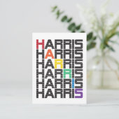 Harris-Regenbogen-Textstapel Postkarte (Stehend Vorderseite)