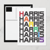 Harris-Regenbogen-Textstapel Postkarte (Vorne/Hinten)