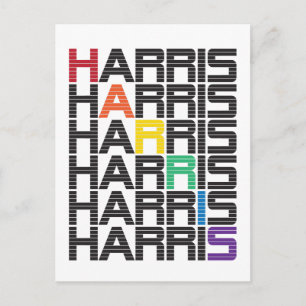 Harris-Regenbogen-Textstapel Postkarte