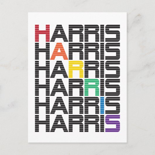 Harris-Regenbogen-Textstapel Postkarte (Vorderseite)