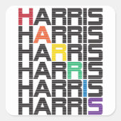 HARRIS Regenbogentexte Quadratischer Aufkleber (Vorderseite)