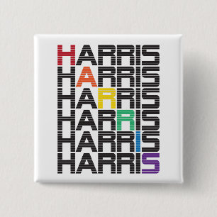 HARRIS-Regenbogentextstapel Button