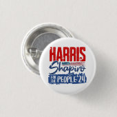 Harris Shapiro 2024 für die US-Flagge des Volkes Button (Vorne & Hinten)