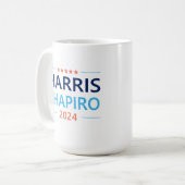 Harris Shapiro 2024 Kamala Harris Democrat Kaffeetasse (Vorderseite Links)