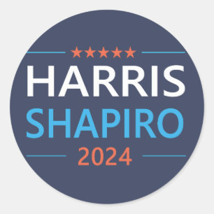 Harris Shapiro 2024 Kamala Harris Democrat Runder Aufkleber