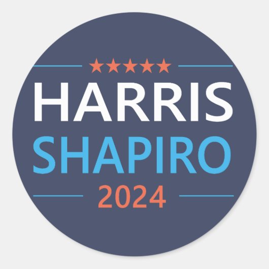Harris Shapiro 2024 Kamala Harris Democrat Runder Aufkleber (Vorderseite)