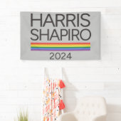 Harris Shapiro 2024 LGBTQ Pride Kamala Harris Banner (Insitu)