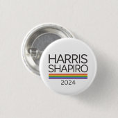 Harris Shapiro 2024 LGBTQ Pride Kamala Harris Button (Vorne & Hinten)