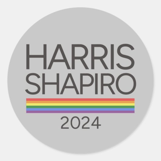 Harris Shapiro 2024 LGBTQ Pride Kamala Harris Runder Aufkleber (Vorderseite)