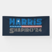 Harris Shapiro 2024 Patriotischer Vintager Streife Banner (Horizontal)