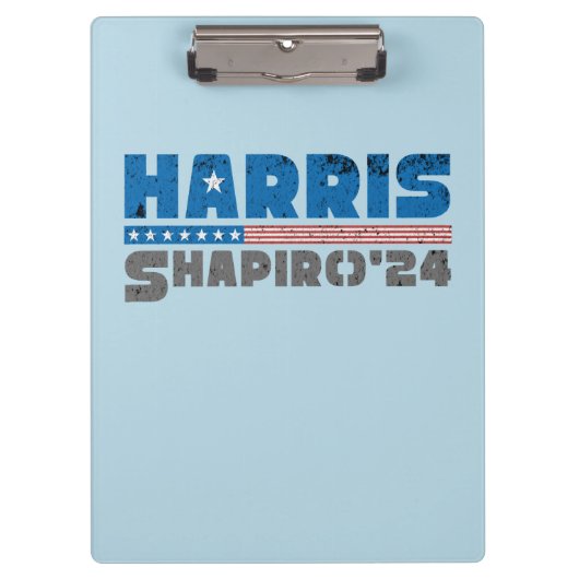 Harris Shapiro 2024 Patriotischer Vintager Streife Klemmbrett (Vorderseite)