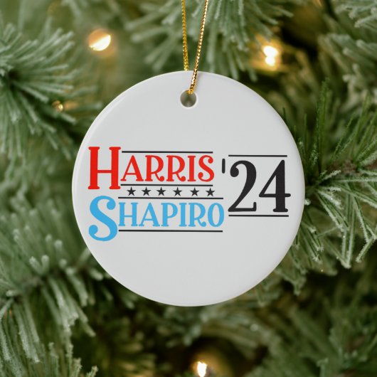 Harris Shapiro 2024 Retro-Kampagne Keramik Ornament (Baum)