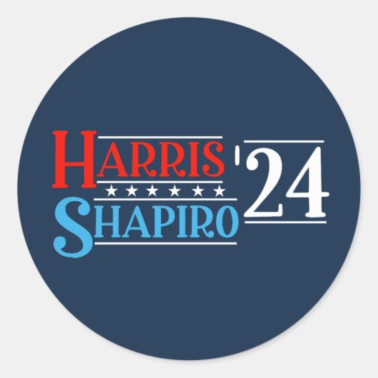 Harris Shapiro 2024 Retro-Kampagne Runder Aufkleber (Vorderseite)