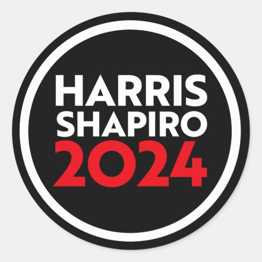 HARRIS SHAPIRO 2024 RUNDER AUFKLEBER (Vorderseite)