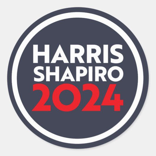 HARRIS SHAPIRO 2024 RUNDER AUFKLEBER (Vorderseite)