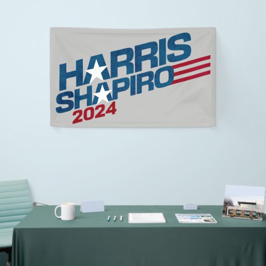 Harris Shapiro 2024 US Flagge Patriotic Banner (Messeveranstaltung)