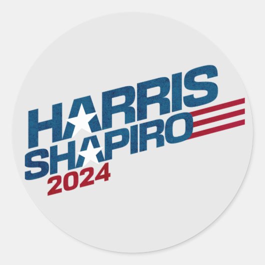 Harris Shapiro 2024 US Flagge Patriotic Runder Aufkleber (Vorderseite)