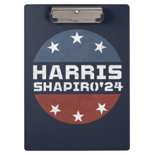 Harris Shapiro 2024 Vintag Red Blue Klemmbrett