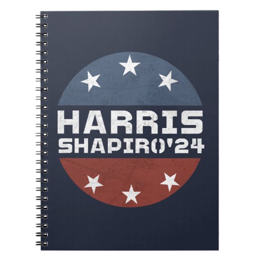 Harris Shapiro 2024 Vintag Red Blue Notizblock (Vorderseite)