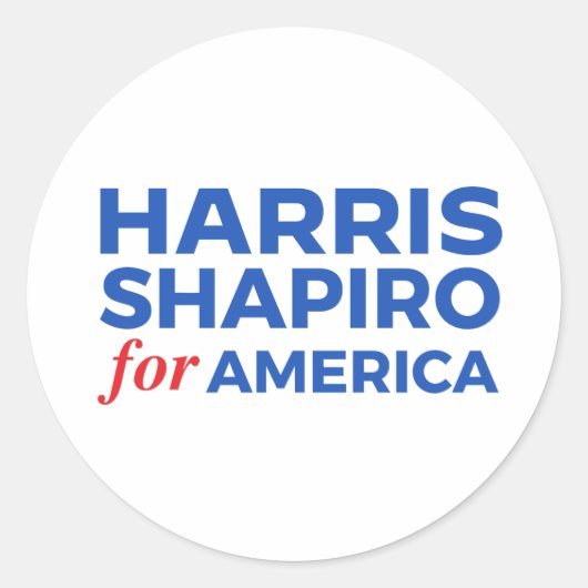 HARRIS SHAPIRO FÜR AMERIKA RUNDER AUFKLEBER (Vorderseite)