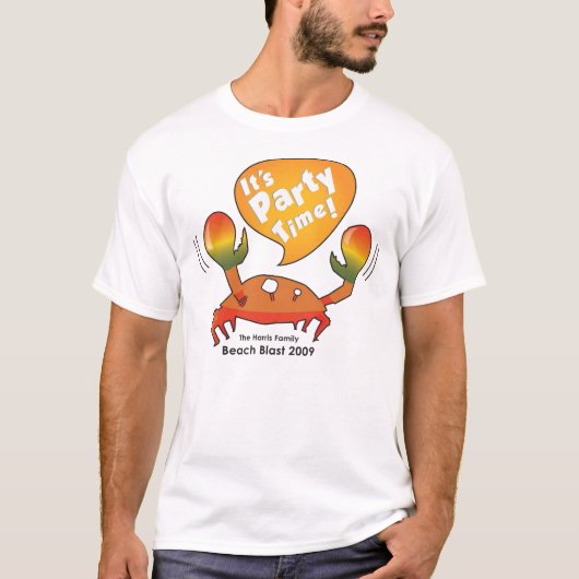 Harris-Strand-Explosions-Party-Zeit-Krabbe T-Shirt (Vorderseite)