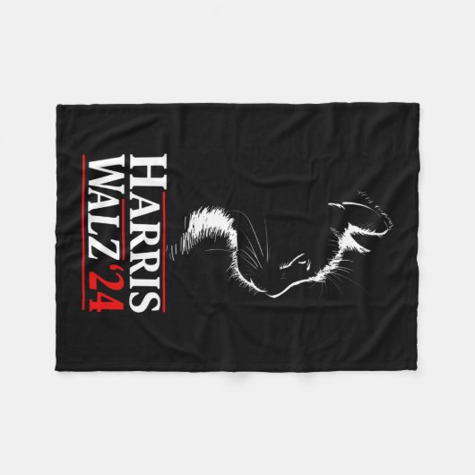 Harris Tim Walz Waltz 2024 Vp Funny Cat Harris Wal Fleecedecke (Vorderseite (Horizontal))