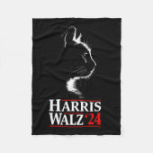 Harris Tim Walz Waltz 2024 Vp Funny Cat Harris Wal Fleecedecke (Vorderseite)