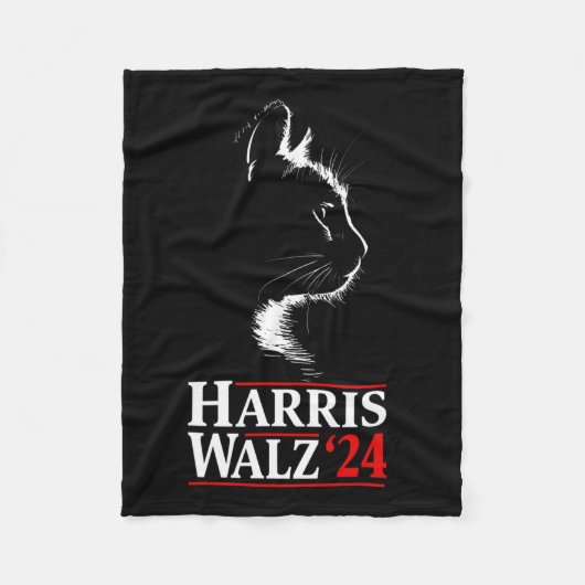 Harris Tim Walz Waltz 2024 Vp Funny Cat Harris Wal Fleecedecke (Vorderseite)