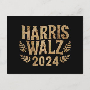 Harris Tim Walz Wappen Vintage Harris Waltz 2024  Postkarte